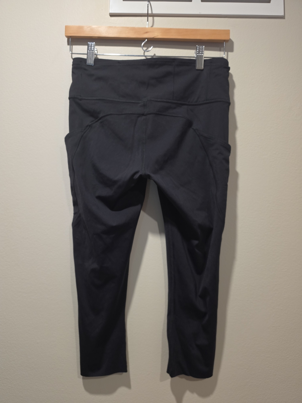 Lululemon Fast and Free Crop II 19" Nulux Running Leggings Black Size 8 Pockets - Picture 2 of 7